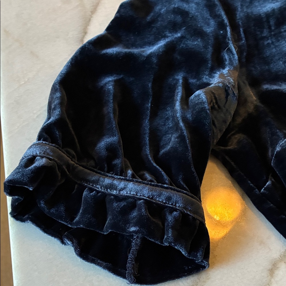 Boden Velvet Ruffle Neck Top - Picture 2 of 8